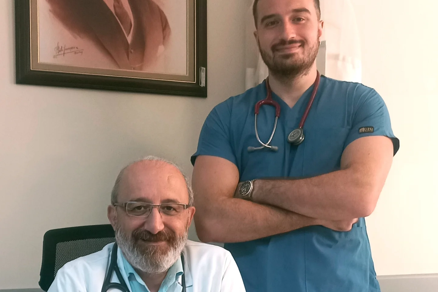 Bursa Mudanya'da baba-oğul aynı hastanede