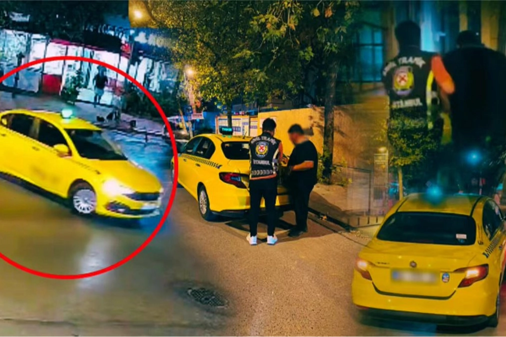 Kadıköy'de drift yapan taksici yakalandı! Ehliyete el, araca men!