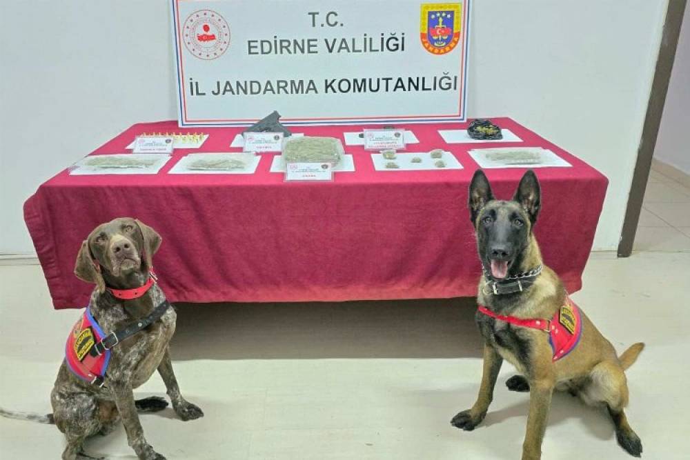 Edirne'deki operasyonda uyuşturucu madde tabanca ve fişek ele geçirildi