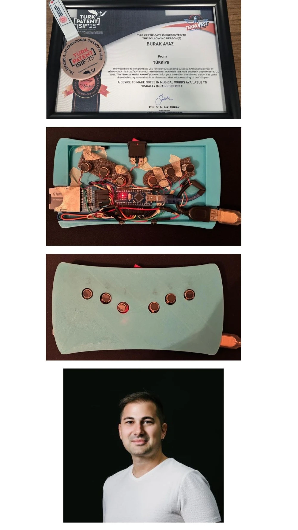 Görme Engelliler İçin Geliştirilen Nota Okuma Cihazı, Teknofest’te Ödüle Layık Görüldü